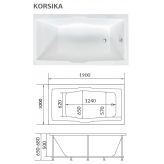 Акриловая ванна 1Marka KORSIKA 190x100