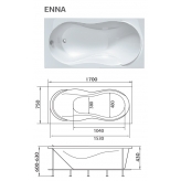 Акриловая ванна Marka One ENNA 170x75
