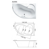 Акриловая ванна Marka One AURA 150x105