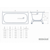 Стальная ванна Reimar 120x70
