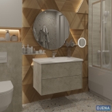 Тумба Djena Амелия 90 подвеcная 2 ящика Цемент