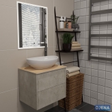 Тумба Djena Амелия 90 подвеcная 2 ящика Цемент